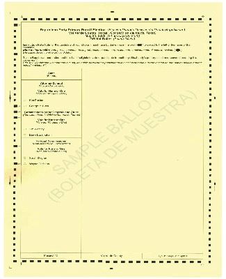 SAMPLE BALLOT REPUBLICAN PARTY PRIMARY RUNOFF ELECTION